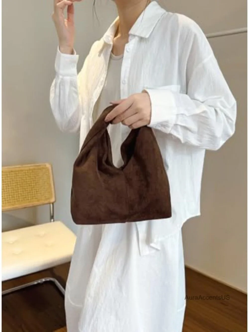 Slouchy Suede Small Tote Bag Women Clutch Crossbody Purses Shoulder Handbag